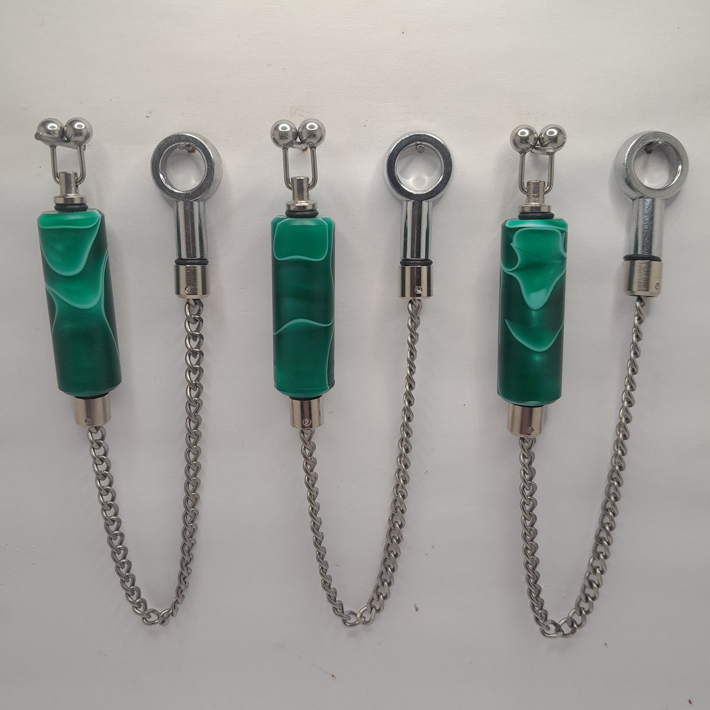 Set Of 3 Long Body Green Marbled Bobbins Ref A19