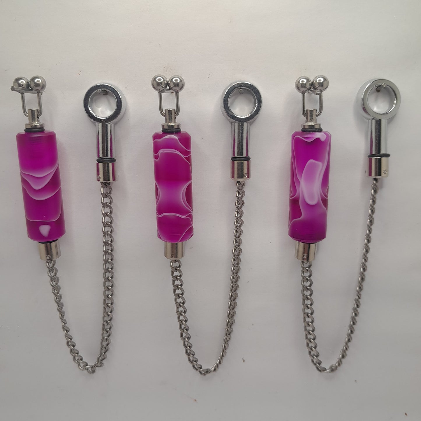 Set Of 3 Long Body Purple Marbled Bobbins Ref A21