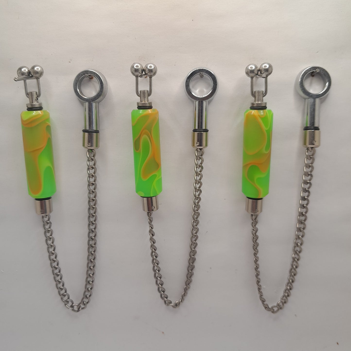 Set Of 3 Long Body Bright Gafetti Green Marbled Bobbins Ref J3/J4