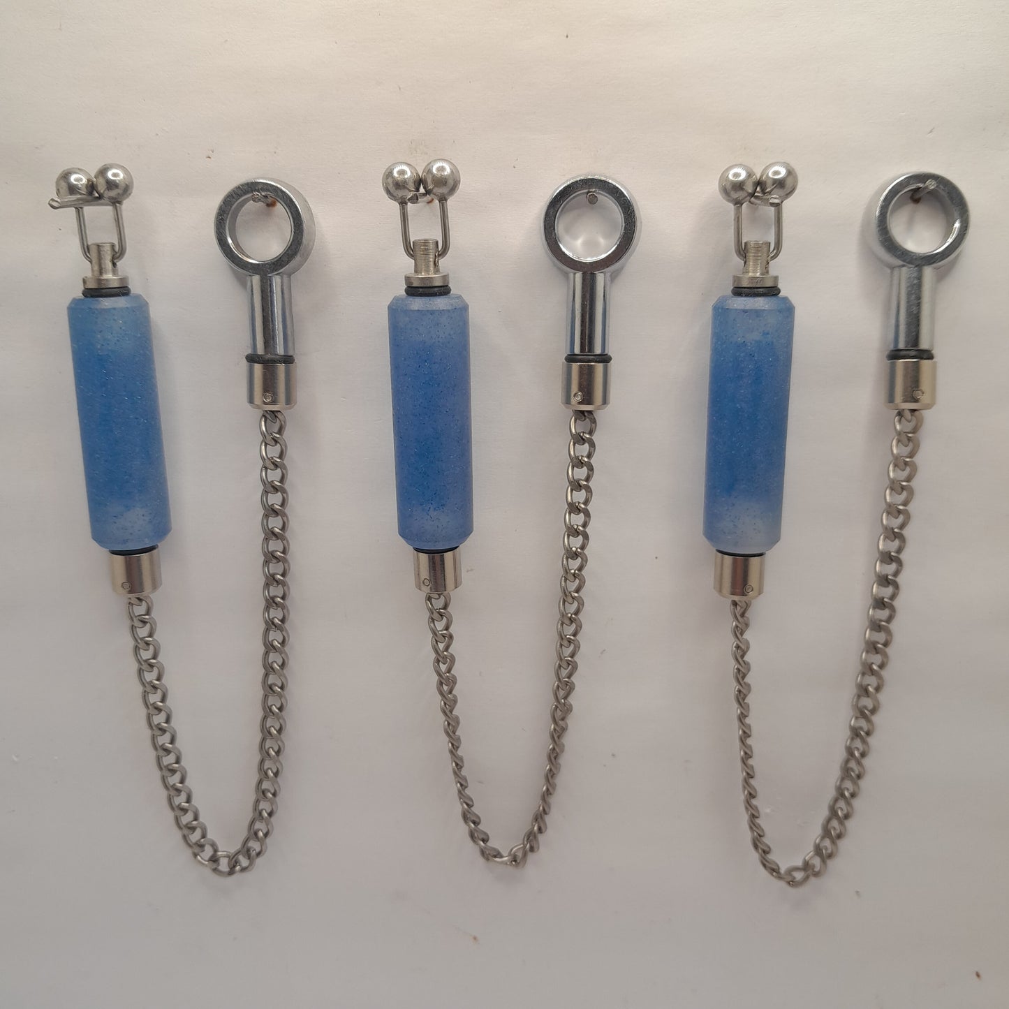 Set Of 3 Long Body Blue Glitter Marbled Bobbins Ref J6