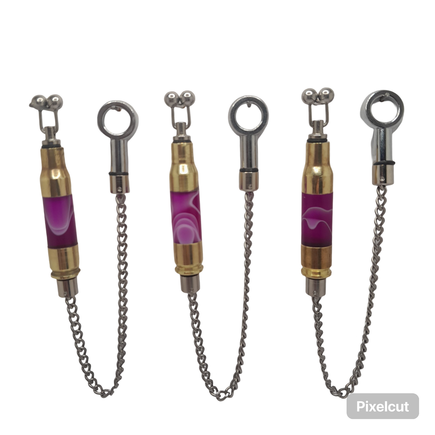 Set Of 3 Bullet Marbled Fluro Purple Bobbins Ref A27/27