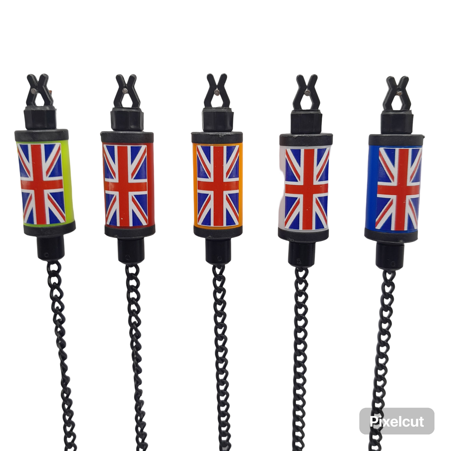 Union Jack England Flag UK Bobby's Bobbin, Available In Various Colours With Isotope Lot And Black Chain