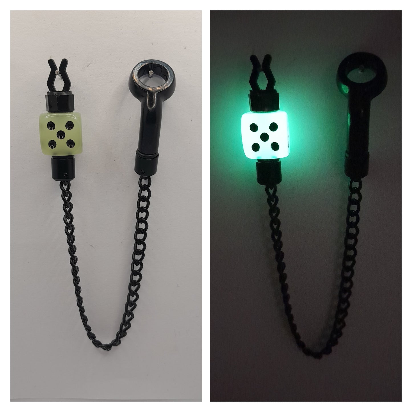 Glow In The Dice Bobby's Bobbin With Black Chain 14mm