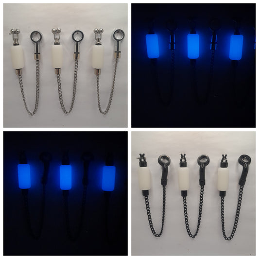 Blue Glow In The Dark Bobby's Bobbin With Black Or Stainless Chain Available In Three Lengths