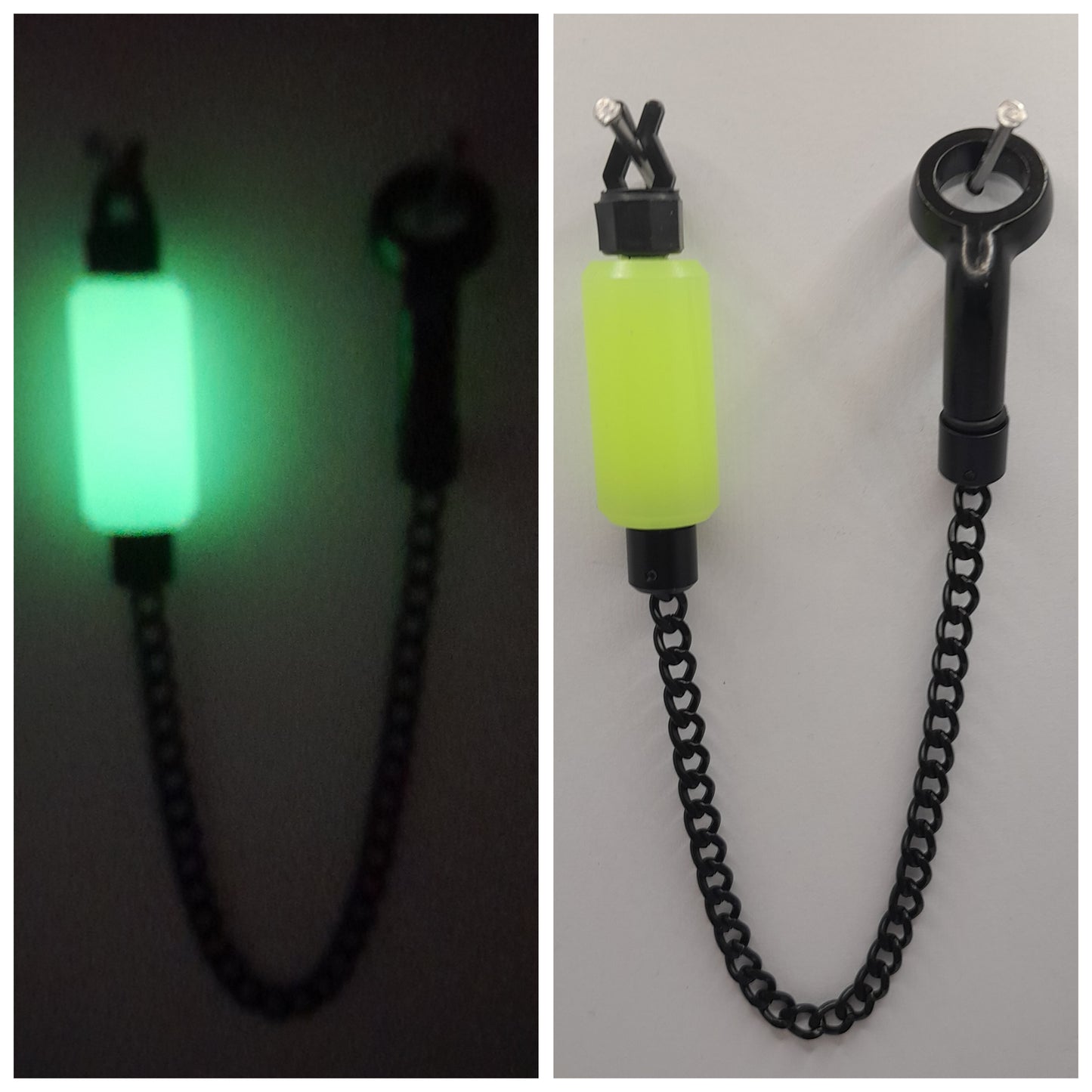Coloured Glow In The Dark Bobby's Bobbin With Black Or Stainless Chain Available In Five Colours