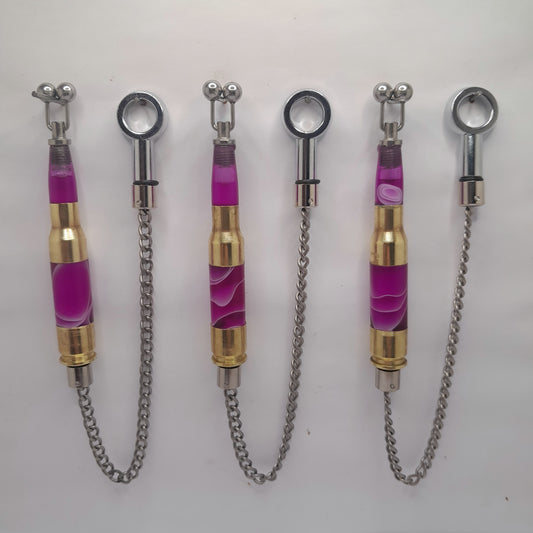 Set Of 3 Bullet Tip Marbled Fluro Purple Bobbins Ref A27/27