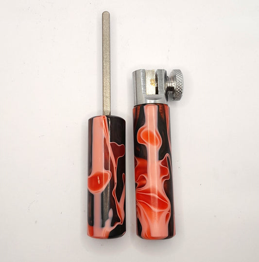 Dark Red Marbled Hook Sharpening Kit