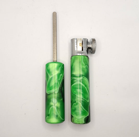 Bright Green Metallic Marbled Hook Sharpening Kit