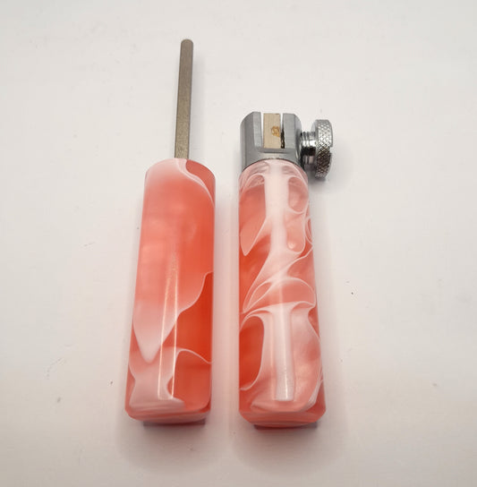 Fluro Pink Marbled Hook Sharpening Kit