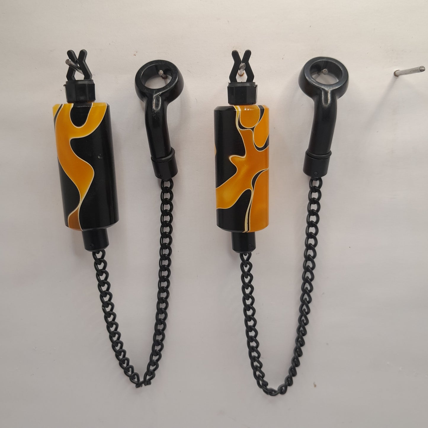 Set Of 2 Long Body Orange/Black/White Marbled  Bobbins Ref A3